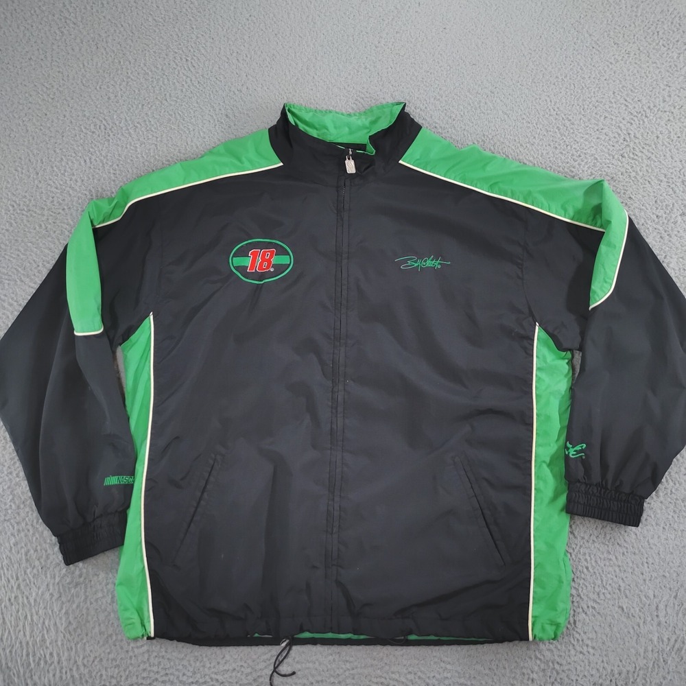 Chase Authentics Jacket Mens XL Black Green Bobby Labonte #18 NASCAR Full Zipper